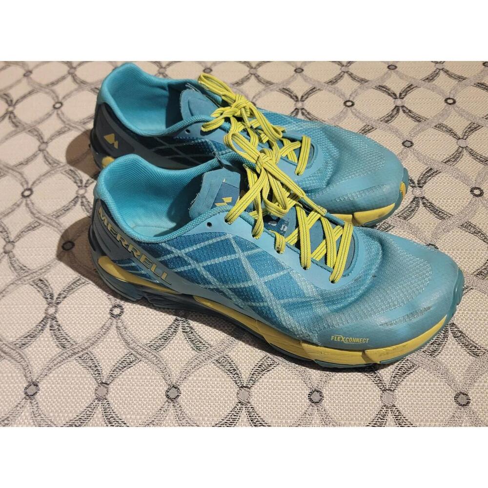 Merrell Womens Bare Access Flex Running Shoes Blue J09648 Low Top Lace Up 8M